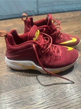 Nike zoom witness Kids Maroon and Yellow Basketball Sneakers 5Y